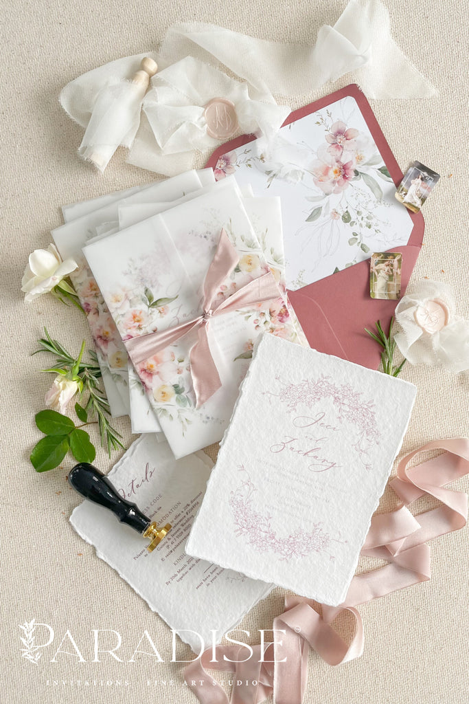 Clairese Handmade Paper Wedding Invitation Sets