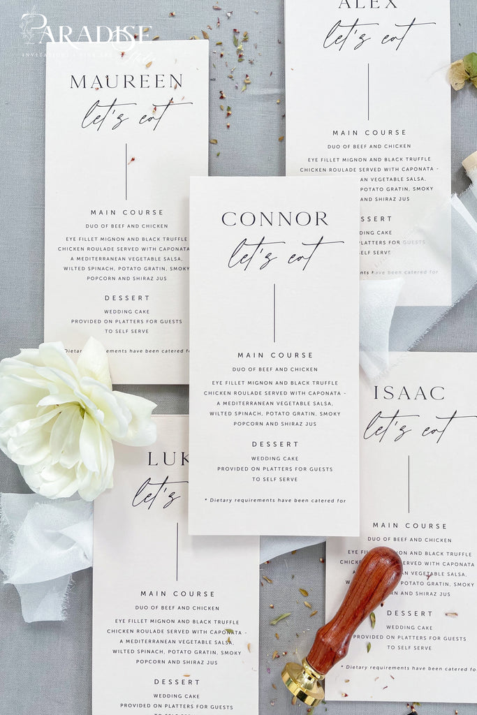 Idalia Modern Calligraphy Wedding Menus