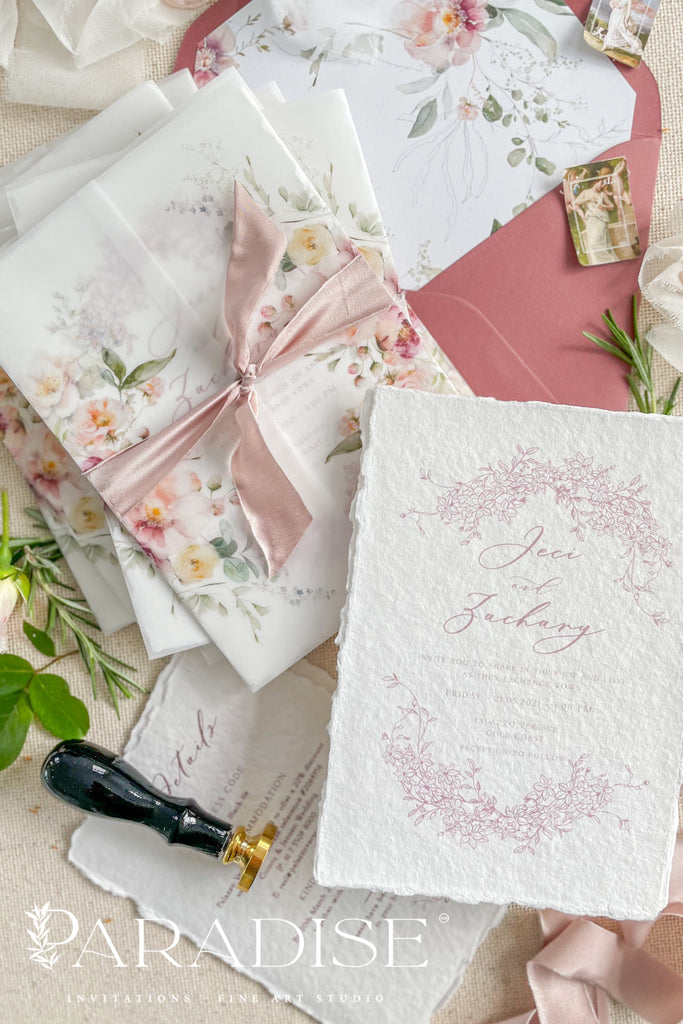 Clairese Handmade Paper Wedding Invitation Sets