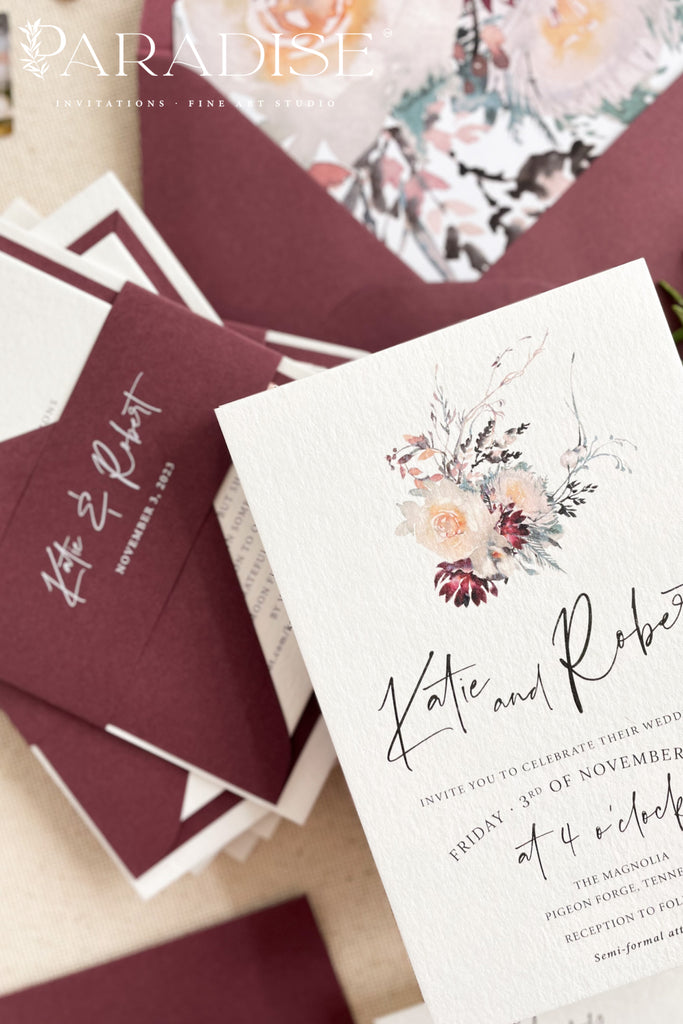 Gaetane Marsala Wedding Invitations