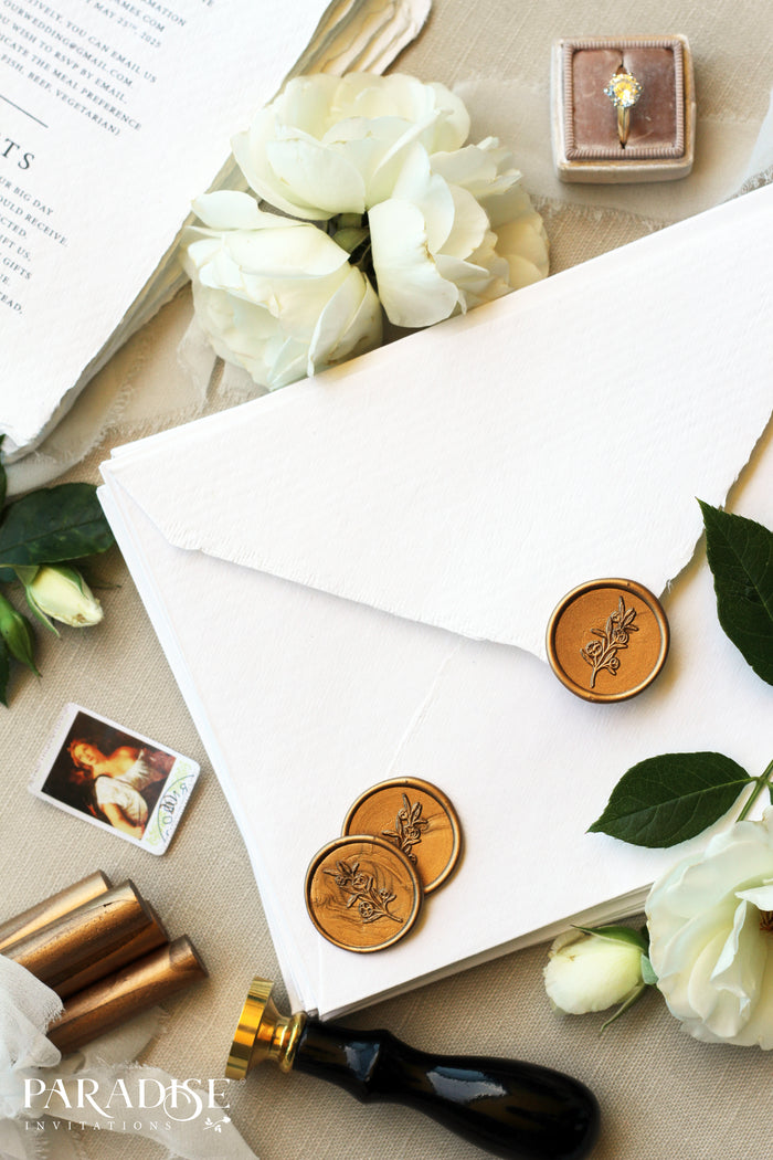 Floral Branch Monogram Wax Seals