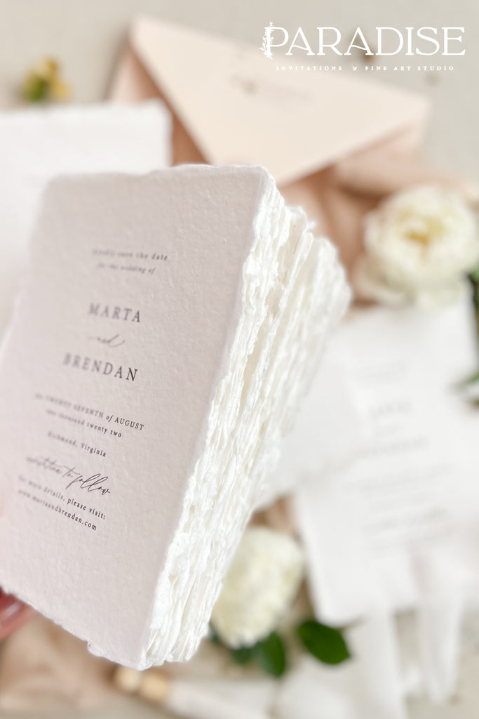 Adelyn Handmade Paper Save the Date Cards