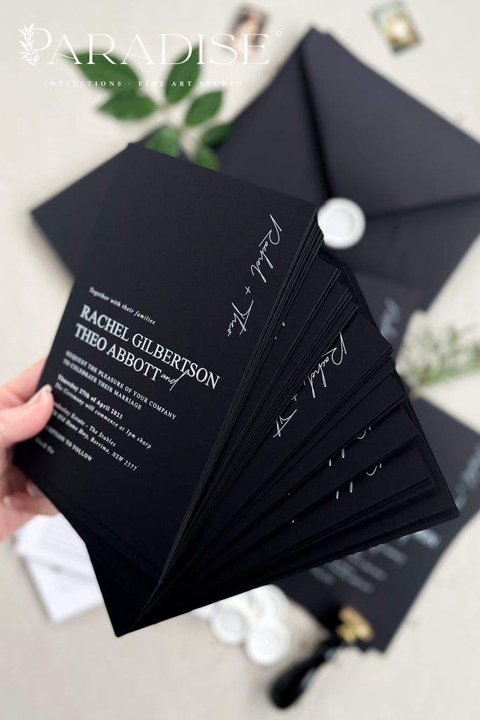 Augustine Black and White Wedding Invitations