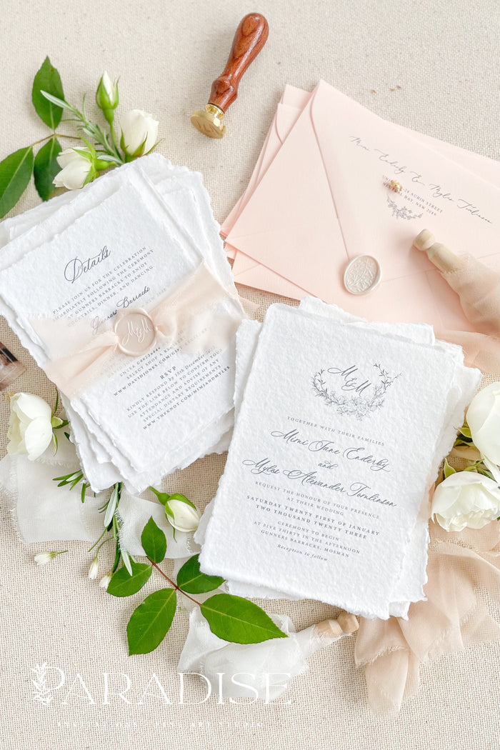 Karoly Handmade Paper Wedding Invitation Sets