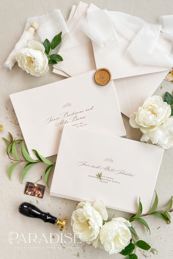 Almond Envelopes and Custom Address Printing