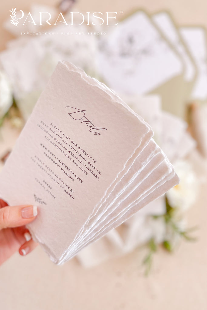 Amarante Handmade Paper Wedding Invitation Sets