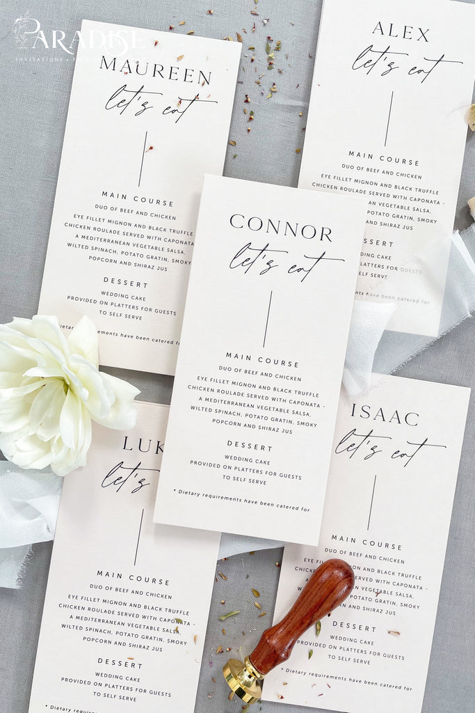 Idalia Modern Calligraphy Wedding Menus