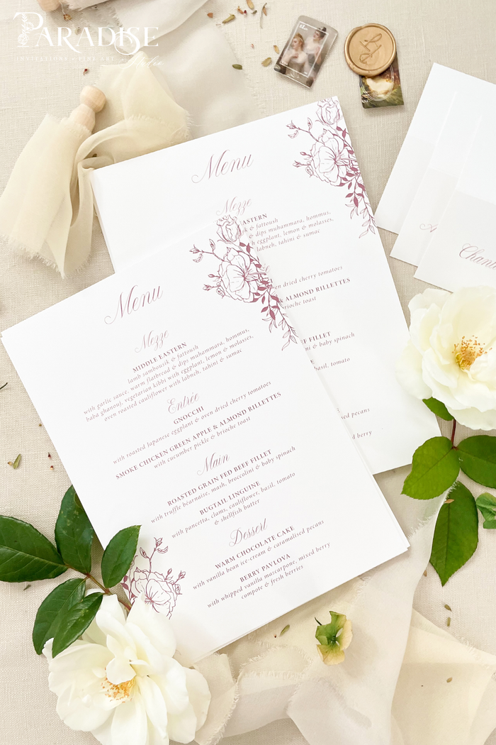 Otillie Floral Wedding Menus