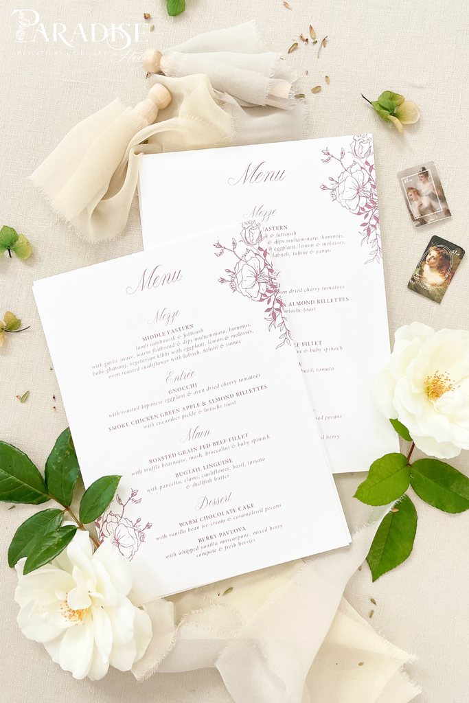 Otillie Floral Wedding Menus