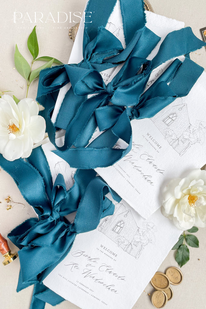 Dahlia Handmade Paper Wedding Programs