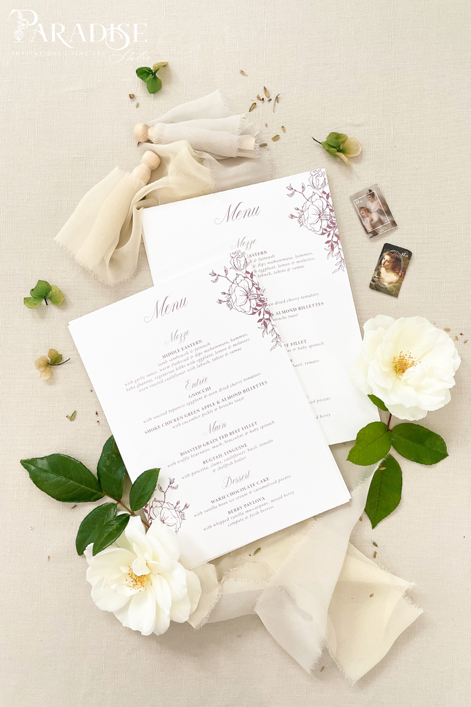 Otillie Floral Wedding Menus