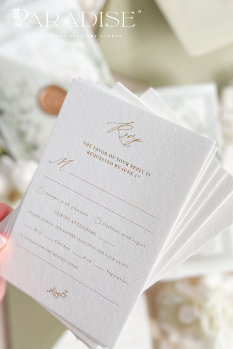 Invite your guests with elegance and charm through our botanical vellum wedding invitations, a handcrafted suite that captures the essence of romance and nature. Each invitation is wrapped in translucent vellum printed with delicate greenery illustrations, tied with a warm copper wax seal, and paired with sage green envelopes for a naturally refined look. Perfect for garden, outdoor, fine art, or destination weddings.