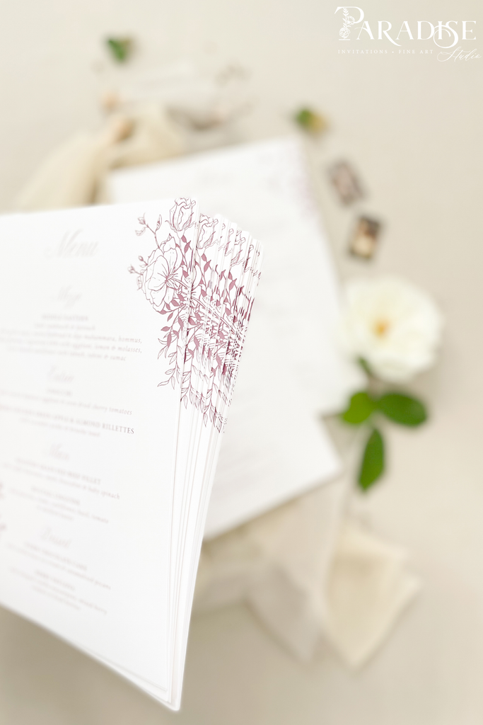 Otillie Floral Wedding Menus