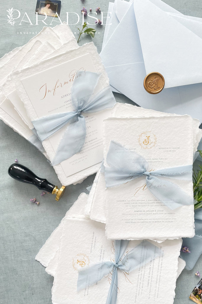 Delanie Handmade Paper Wedding Invitation Sets