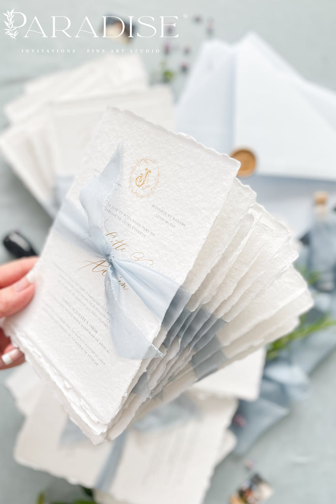 Delanie Handmade Paper Wedding Invitation Sets