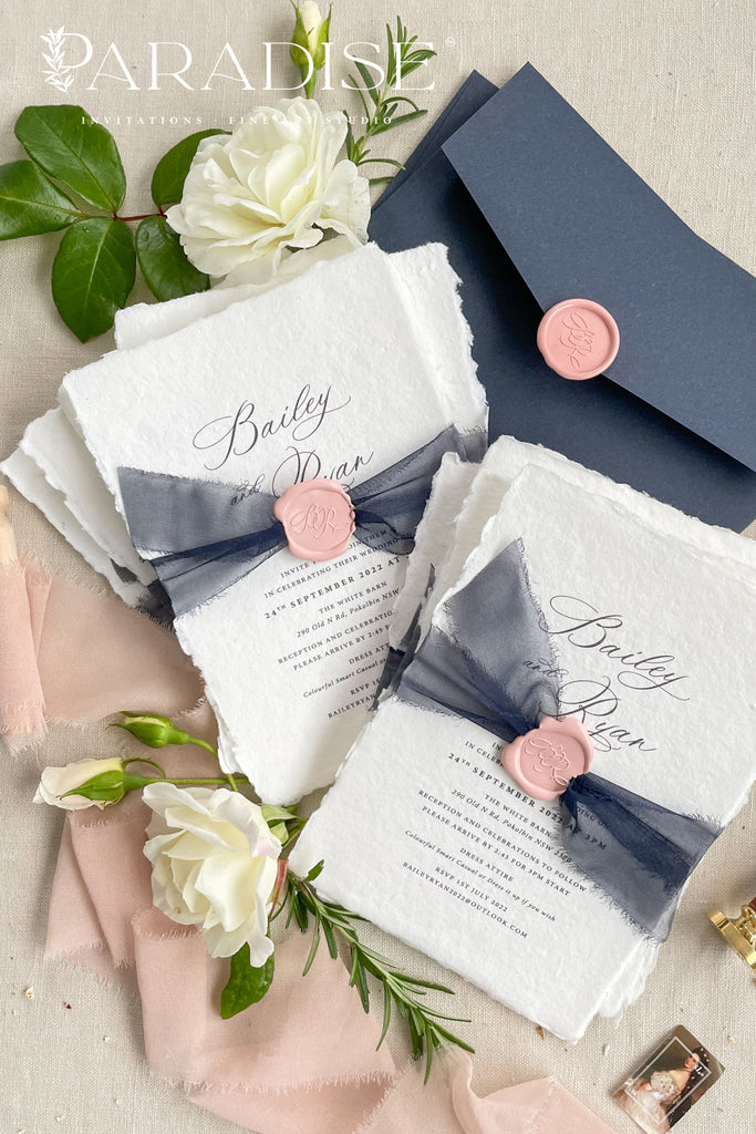 Clothilde Handmade Paper Wedding Invitation Sets