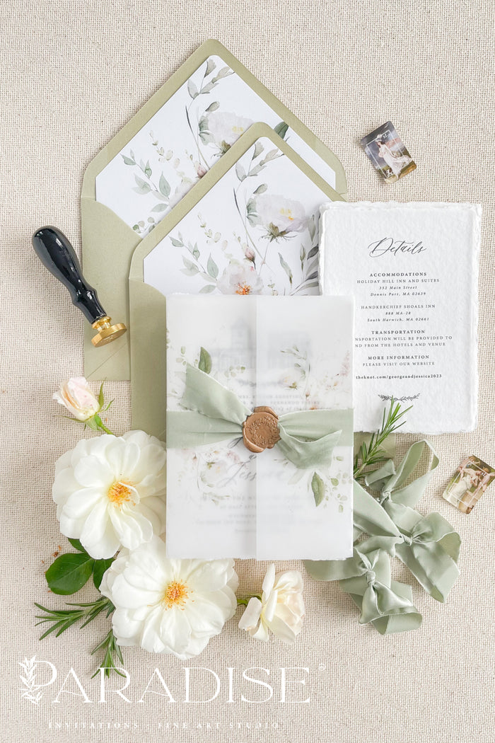 Diahann Handmade Paper Wedding Invitation Sets