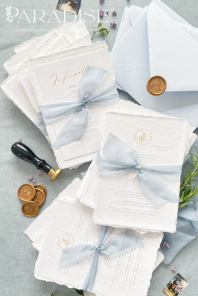 Delanie Handmade Paper Wedding Invitation Sets