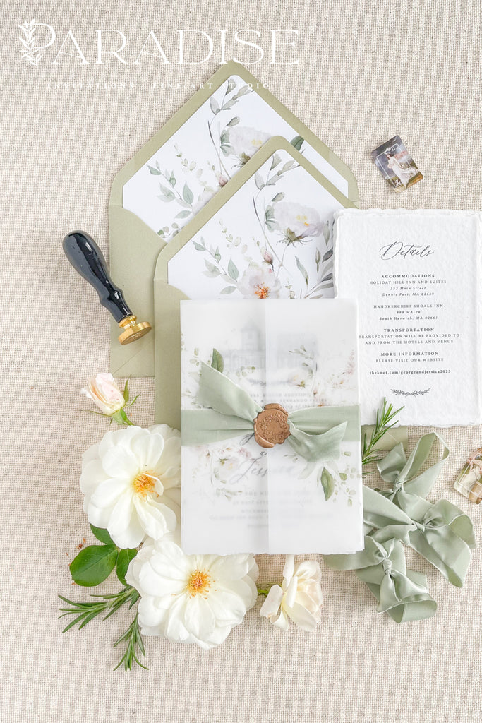 Diahann Handmade Paper Wedding Invitation Sets