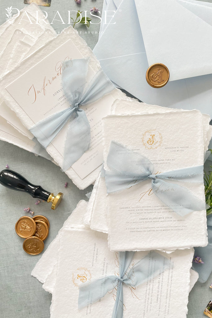 Delanie Handmade Paper Wedding Invitation Sets