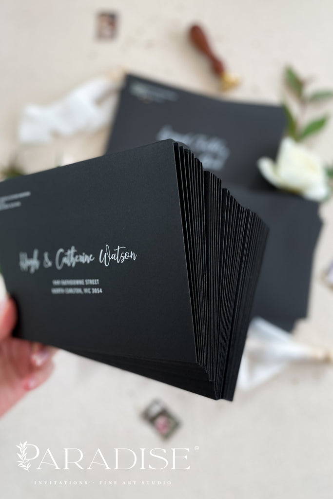 Black Envelopes and White Ink Printing