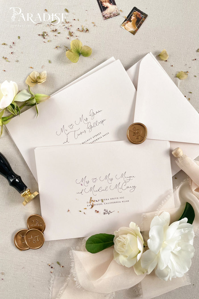 Almond Envelopes and Black Ink Printing