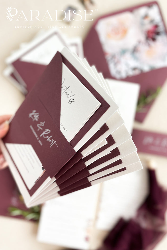 Gaetane Marsala Wedding Invitations