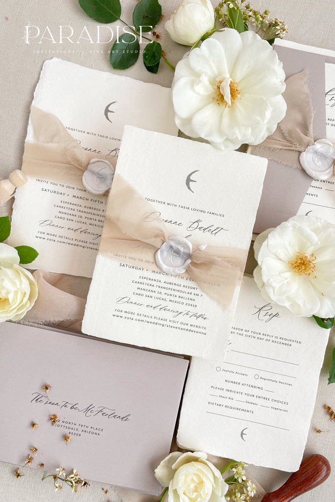 Cecilia Handmade Paper Wedding Invitation Sets