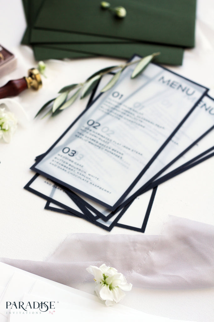 Julie Sophie Vellum Wedding Menu