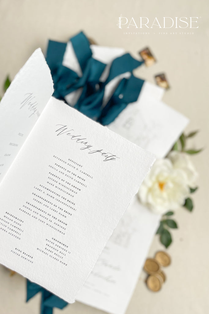 Dahlia Handmade Paper Wedding Programs