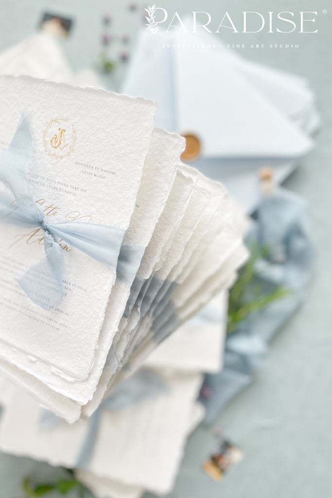 Delanie Handmade Paper Wedding Invitation Sets