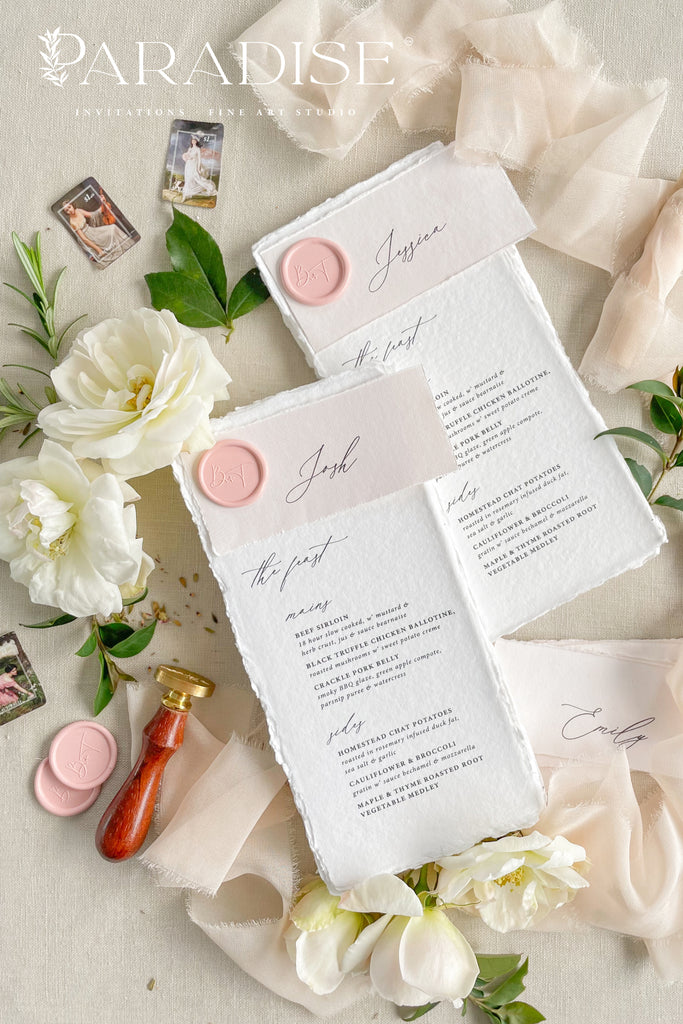 Floriane Handmade Paper Wedding Menus