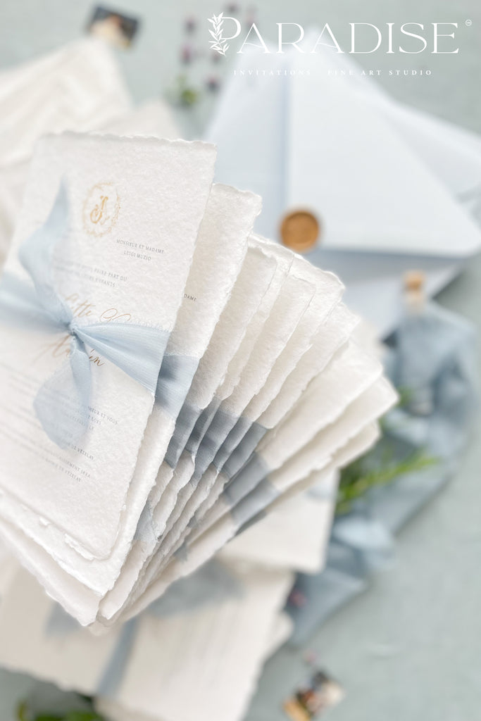 Delanie Handmade Paper Wedding Invitation Sets