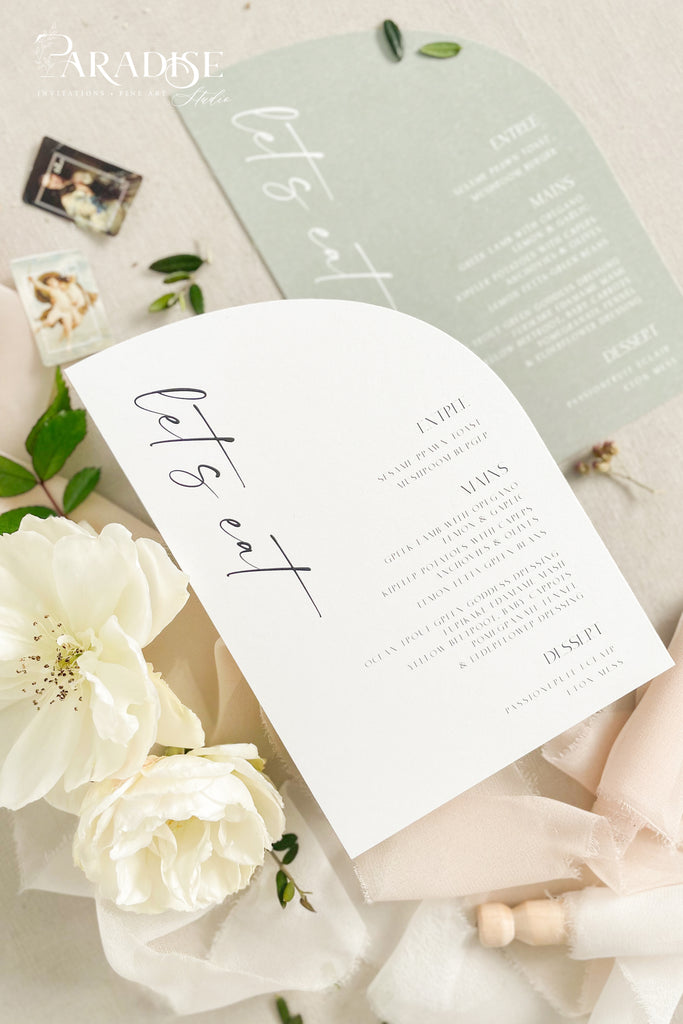 Candace Half Arch Wedding Menus