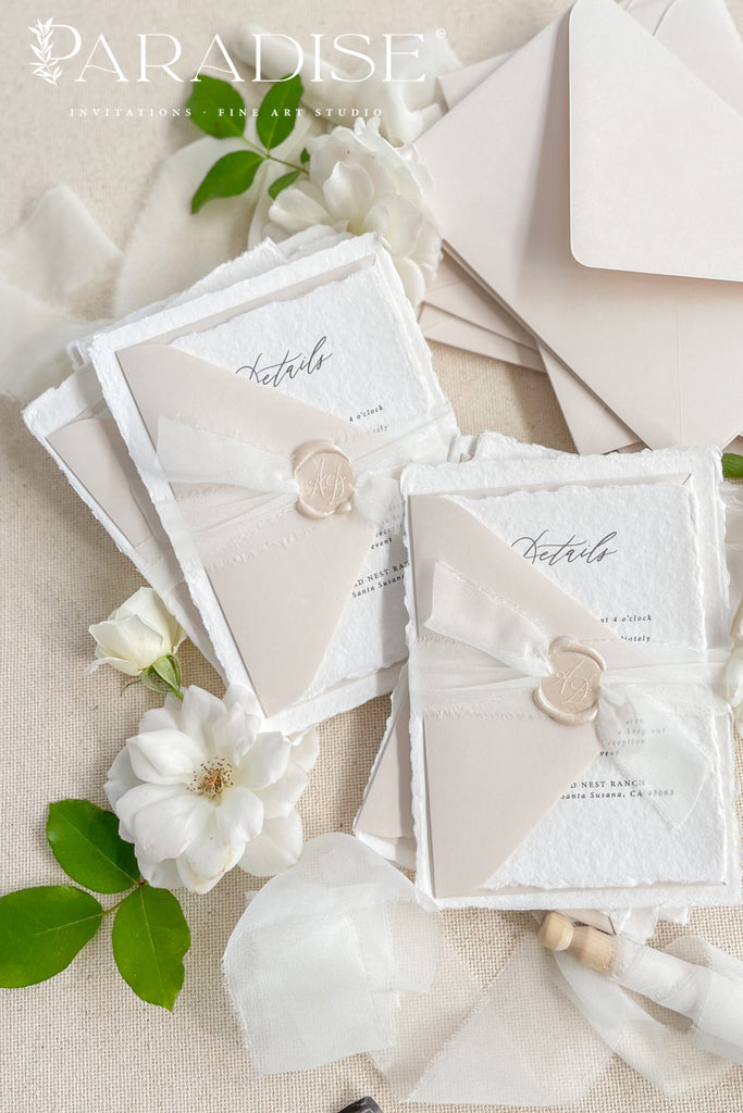 Carol Handmade Paper Wedding Invitation Sets