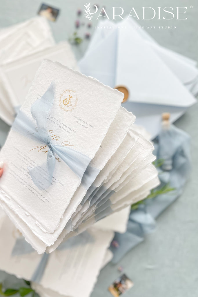 Delanie Handmade Paper Wedding Invitation Sets