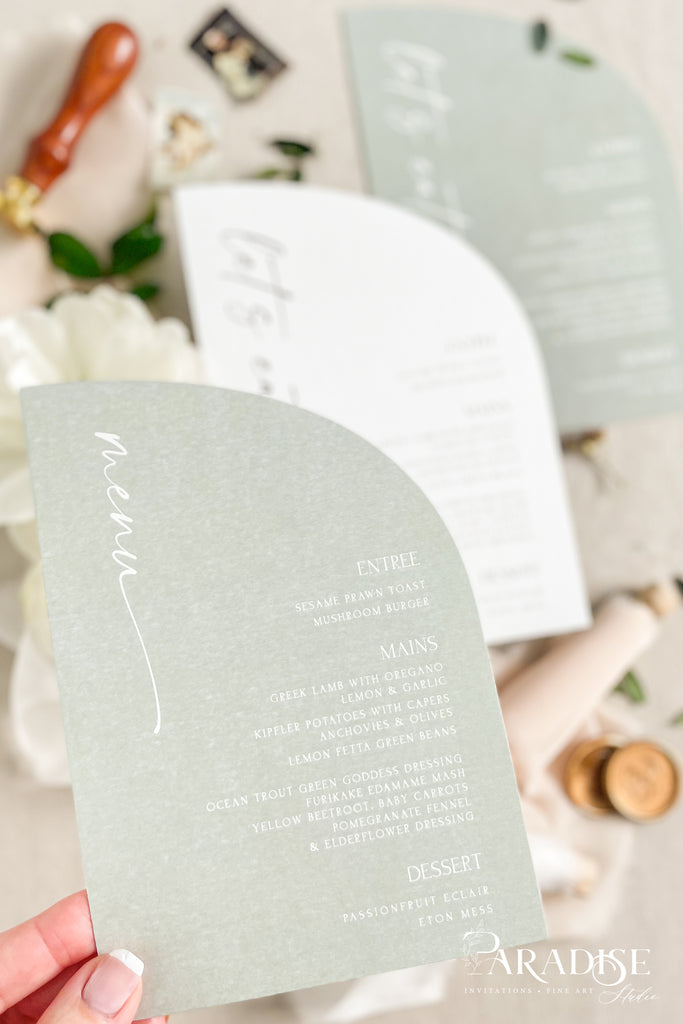 Candace Half Arch Wedding Menus