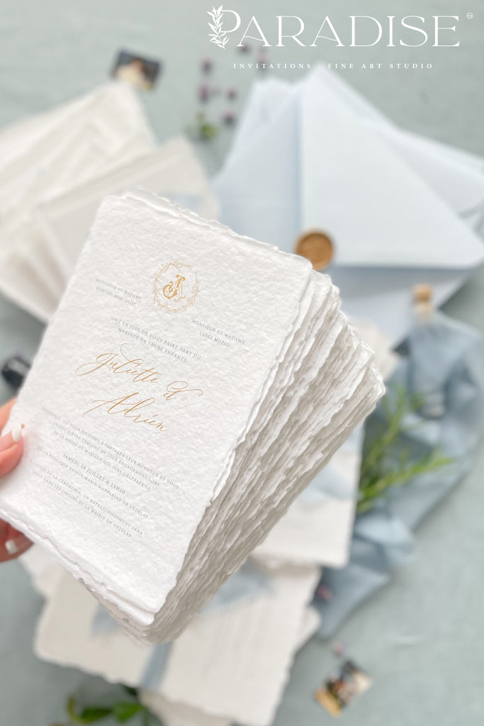 Delanie Handmade Paper Wedding Invitation Sets