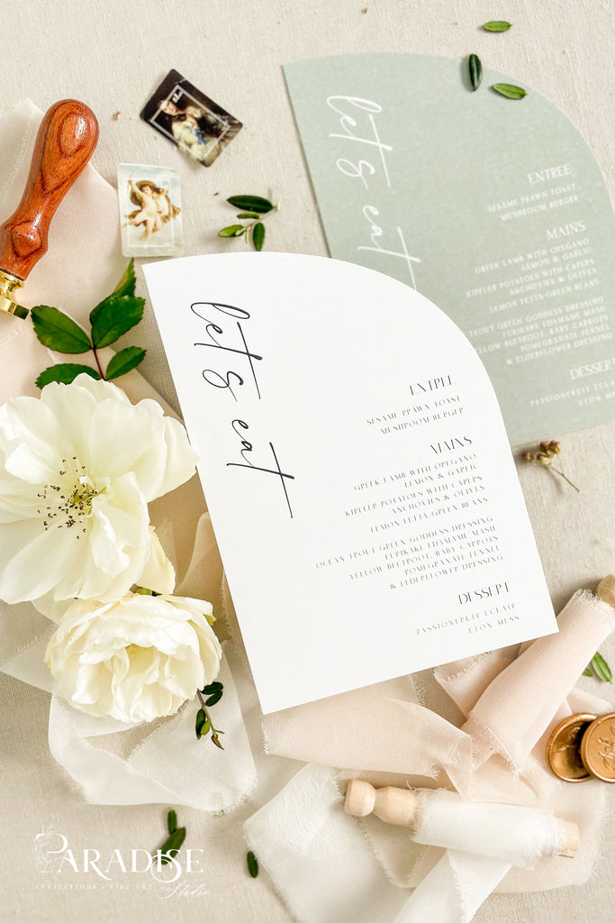 Candace Half Arch Wedding Menus