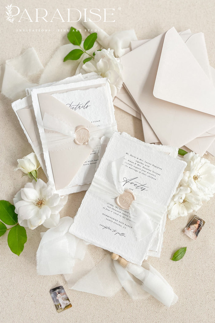 Carol Handmade Paper Wedding Invitation Sets