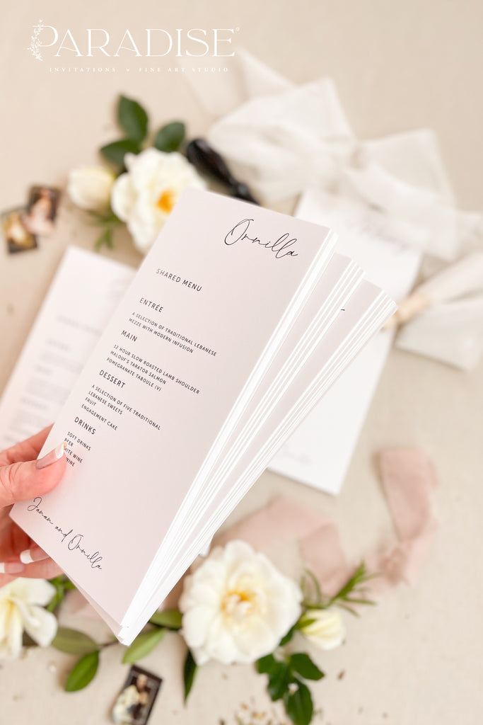 Charly Calligraphy Wedding Menus