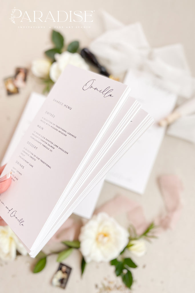 Charly Calligraphy Wedding Menus