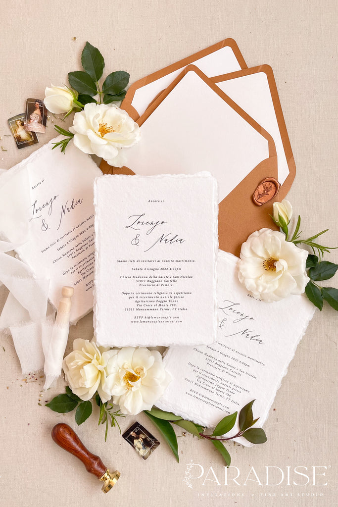 Nadia Handmade Paper Wedding Invitation Sets