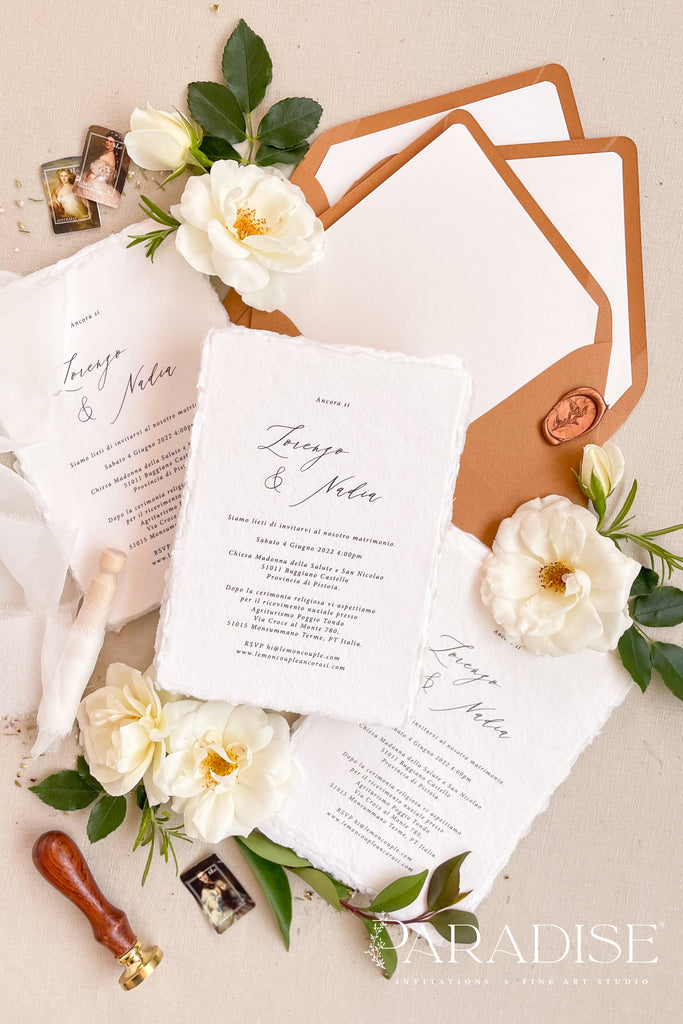 Nadia Handmade Paper Wedding Invitation Sets