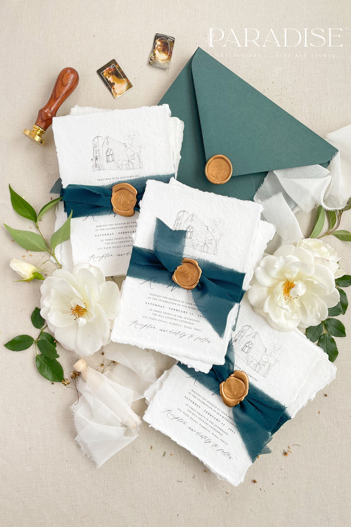 Alivia Handmade Paper Wedding Invitation Sets