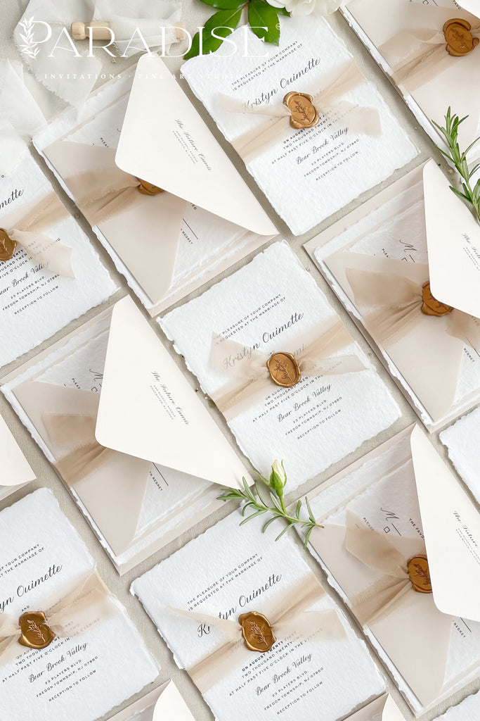 Charley Handmade Paper Wedding Invitation Sets