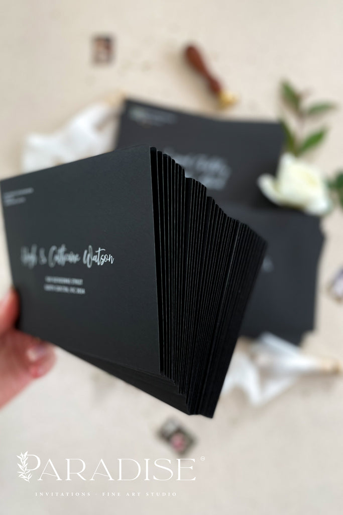 Black Envelopes and White Ink Printing