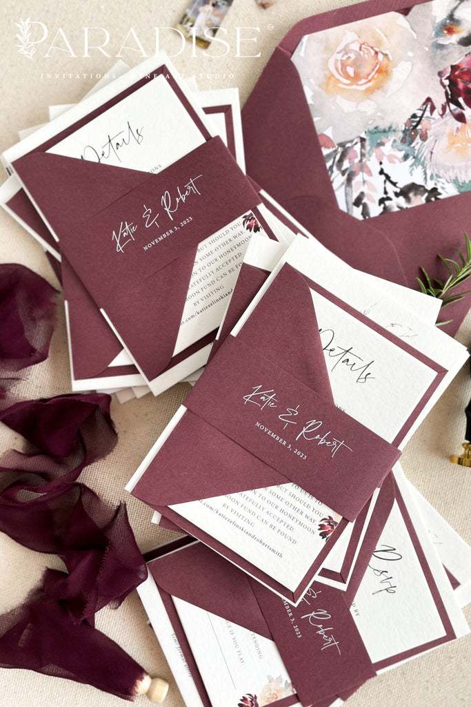 Gaetane Marsala Wedding Invitations