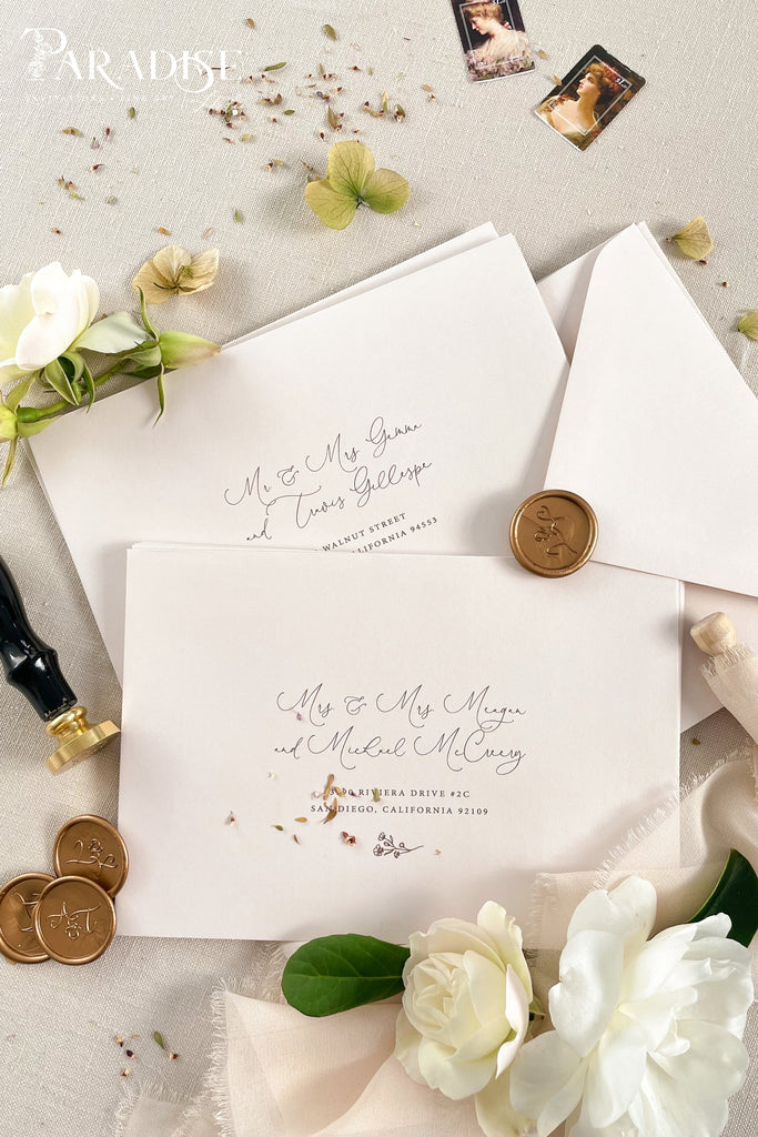 Almond Envelopes and Black Ink Printing