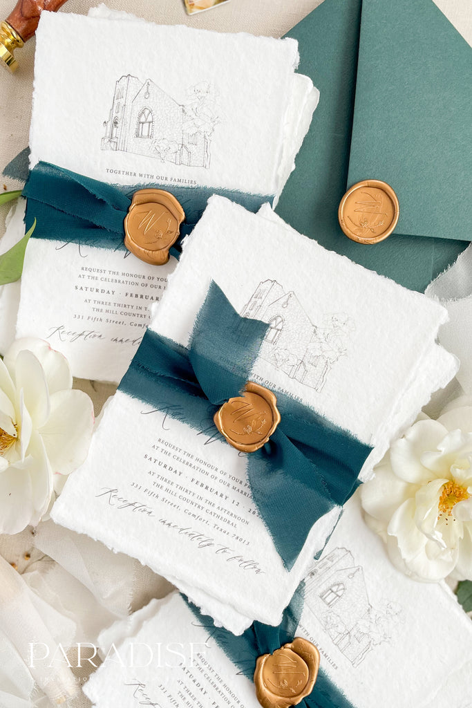 Alivia Handmade Paper Wedding Invitation Sets